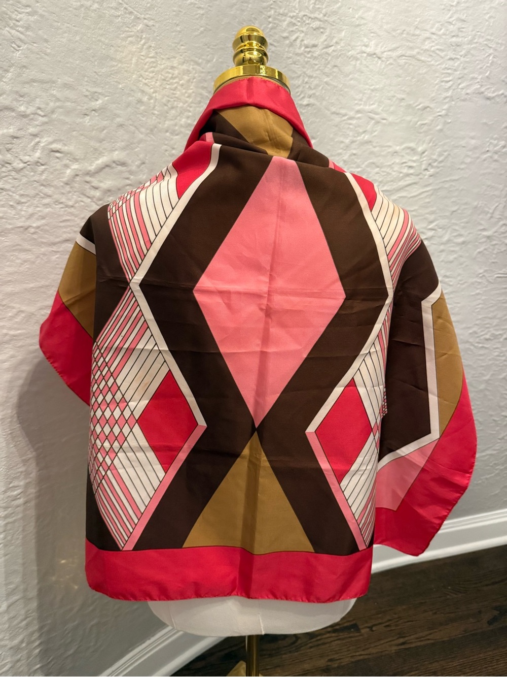 Vintage Scarf - Pink & Brown